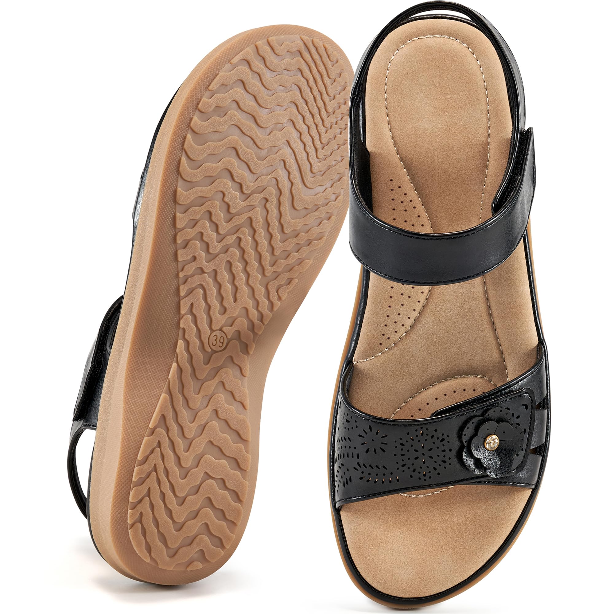 FUDYNMALC Womens Sandals Dressy Summer: Comfortable Slip On Walking Flats 2025 Orthopedic Shoes for Hiking Beach Wedding