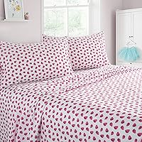 Vista 13 de Vonty- Juego de sábanas de microfibra cepillada para niñas, ultra suave y fácil de lavar.