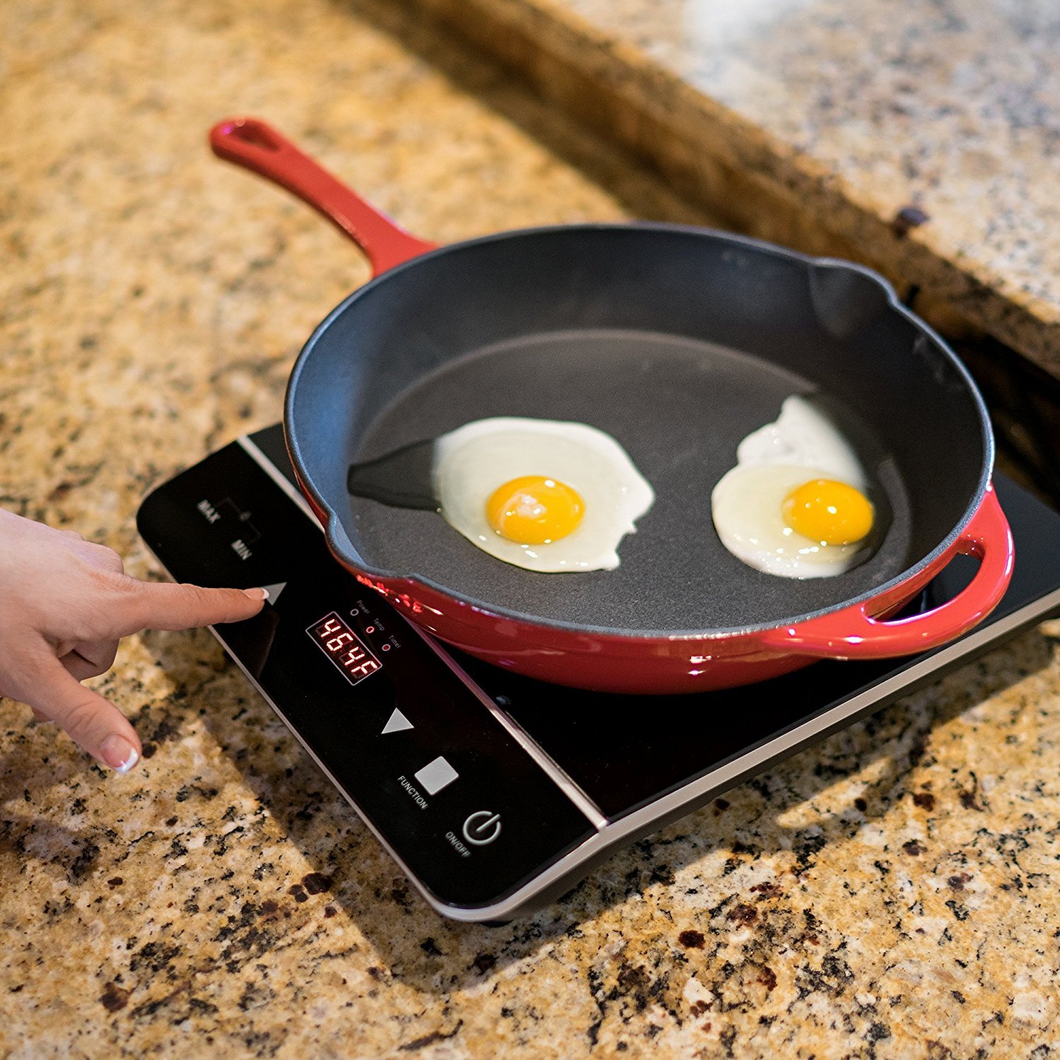 Portable Induction Cooktop 1800W with Power, Temperature and Timer Setting - (Only Compatible with Magnetic Cookware) - Electric cooktop with single induction burner