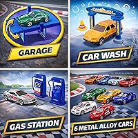 Vista 4 de Set de ensamble de "mi primera pista de carrera", incluye 3 autos a presión