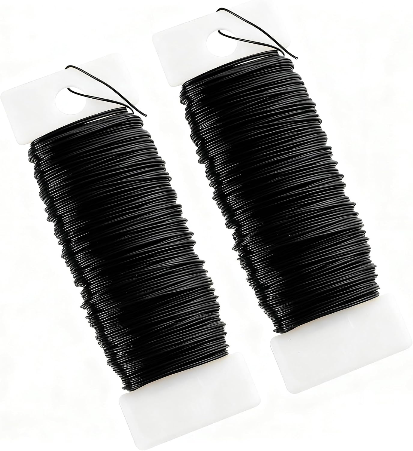 2 Pack Black Florist Wire for Wreath Making, 22 Gauge Black Floristry Wreath Wire Christmas Floral Binding Wires Flexible Paddle Crafting Wires for Wreaths Making Garden Flower Arrangements Craft