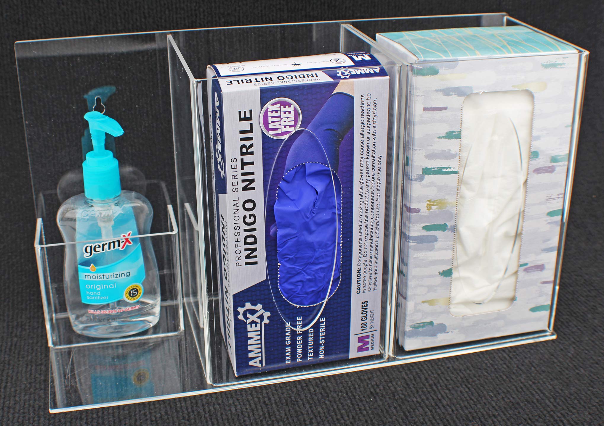 Respiratory Sanitation Station w/ 3 compartments and Wall Mounting Holes