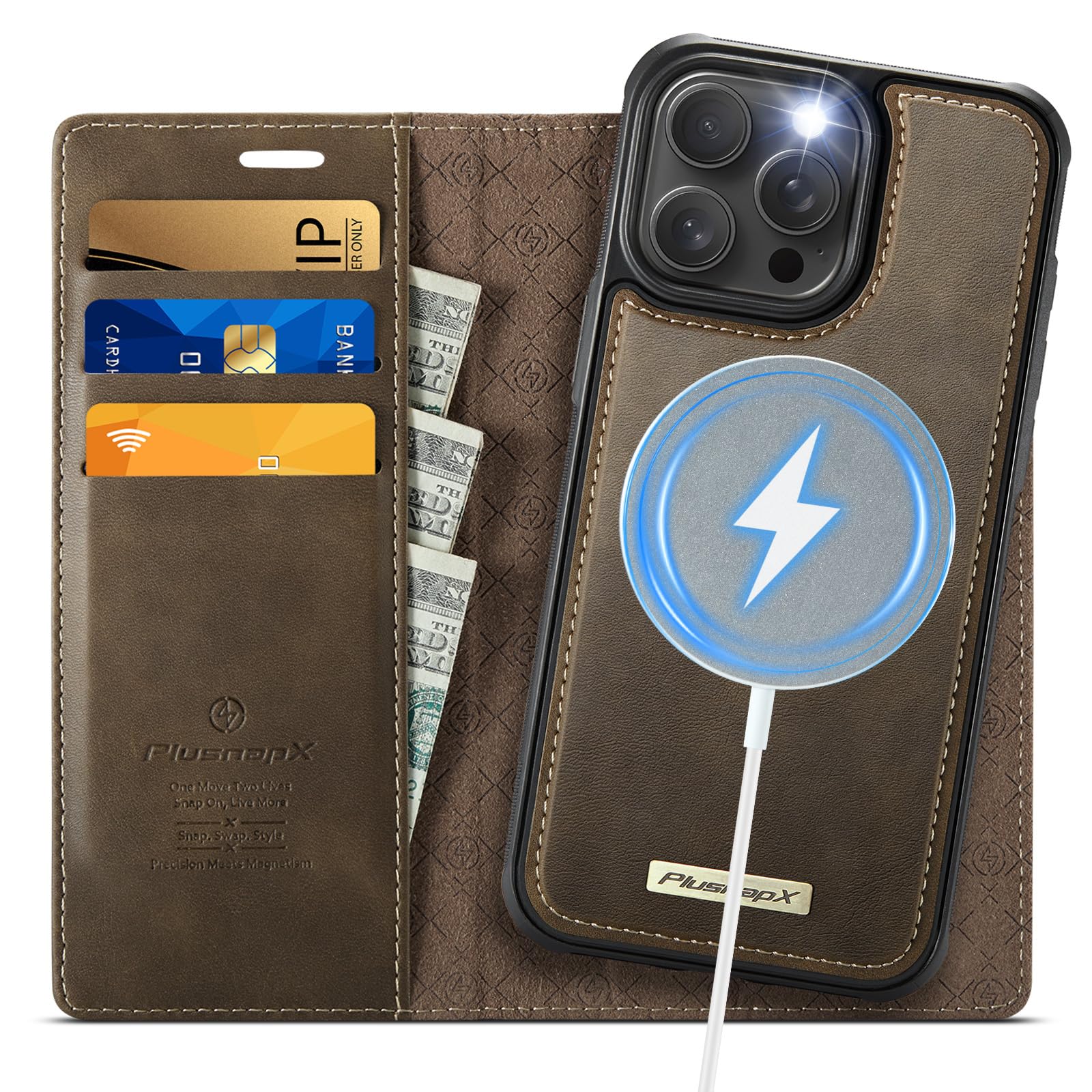 Photo 1 of PlusnapX iPhone 14 Pro Wallet Case - Brown