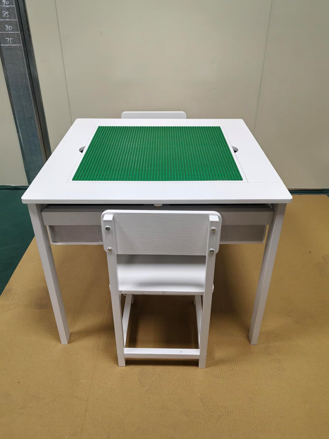 BOLUO Kids Construction Play Table and Chair Set with Drawers