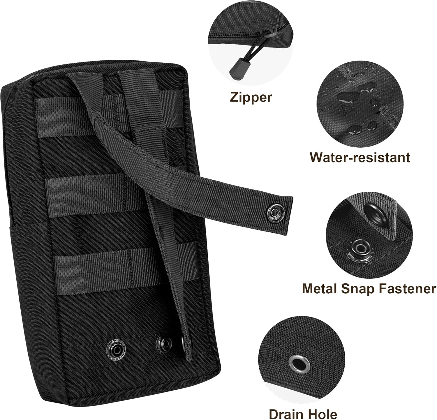 Tactical MOLLE Utility Pouch Kit – EDC Accessories Bag with Phone Holder, Water Bottle Pouch, Medical First Aid Pouch for Outdoor, Hiking, Camping, and Duty Use