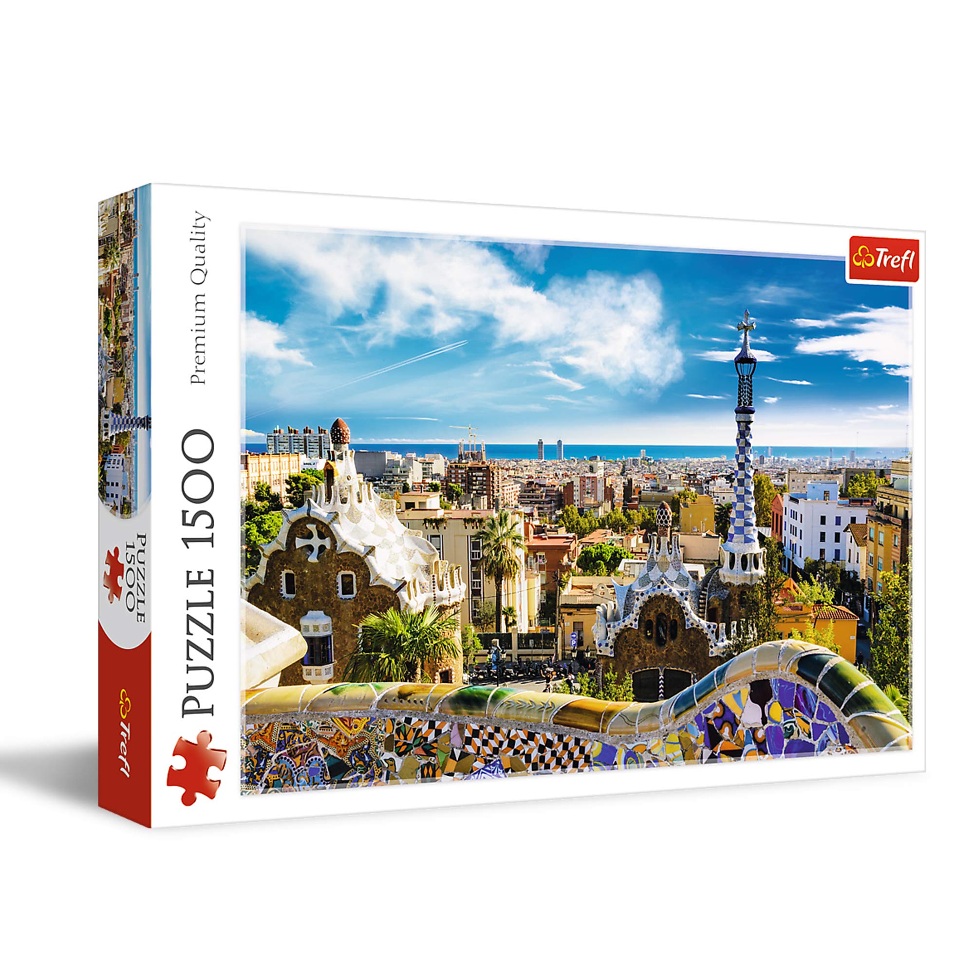 Trefl Park Guell, Barcelona 1500 Piece Jigsaw Puzzle Red 33"x23" Print, DIY Puzzle, Creative Fun, Classic Jigsaw for Adults and Children from 12 Years Old