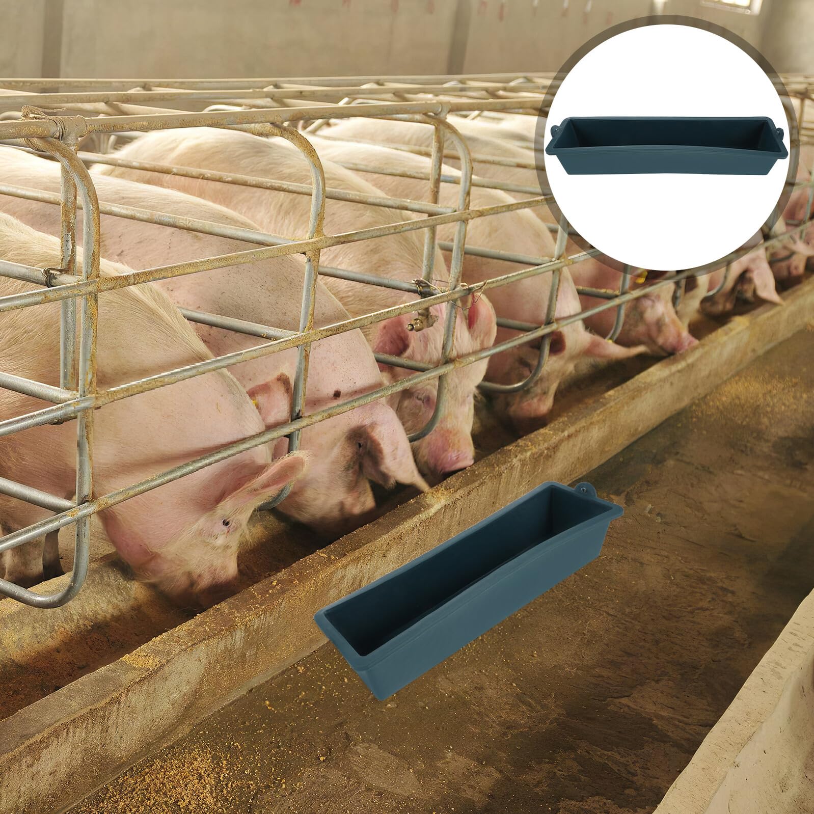 Artibetter Mangeoire à Volailles et Porcelets en Plastique Vert, Lot de 2, Conception Robuste Déchets, Nettoyage Facile, pour Ferme Intérieure