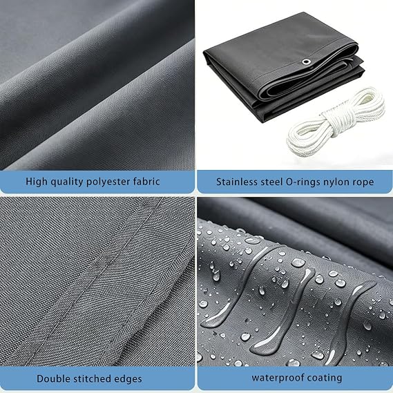 Retractable Wave Shade Clot 3.8 x 4.2 m Sun Protection Waterproof Retractable Wave Sail Shade with Rope for Outdoor Garden Balcony Gazebo Pool, Dark Grey