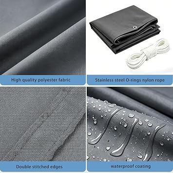 Retractable Wave Shade Clot 3.8 x 4.2 m Sun Protection Waterproof Retractable Wave Sail Shade with Rope for Outdoor Garden Balcony Gazebo Pool, Dark Grey
