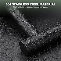 Vista 2 de 1 Pack Adhesive Toilet Roll Holder Stand - Matte Black SUS304 Stainless Steel, Rustproof Toilet Paper Holder No Drilling Tissue Holder for Kitchen