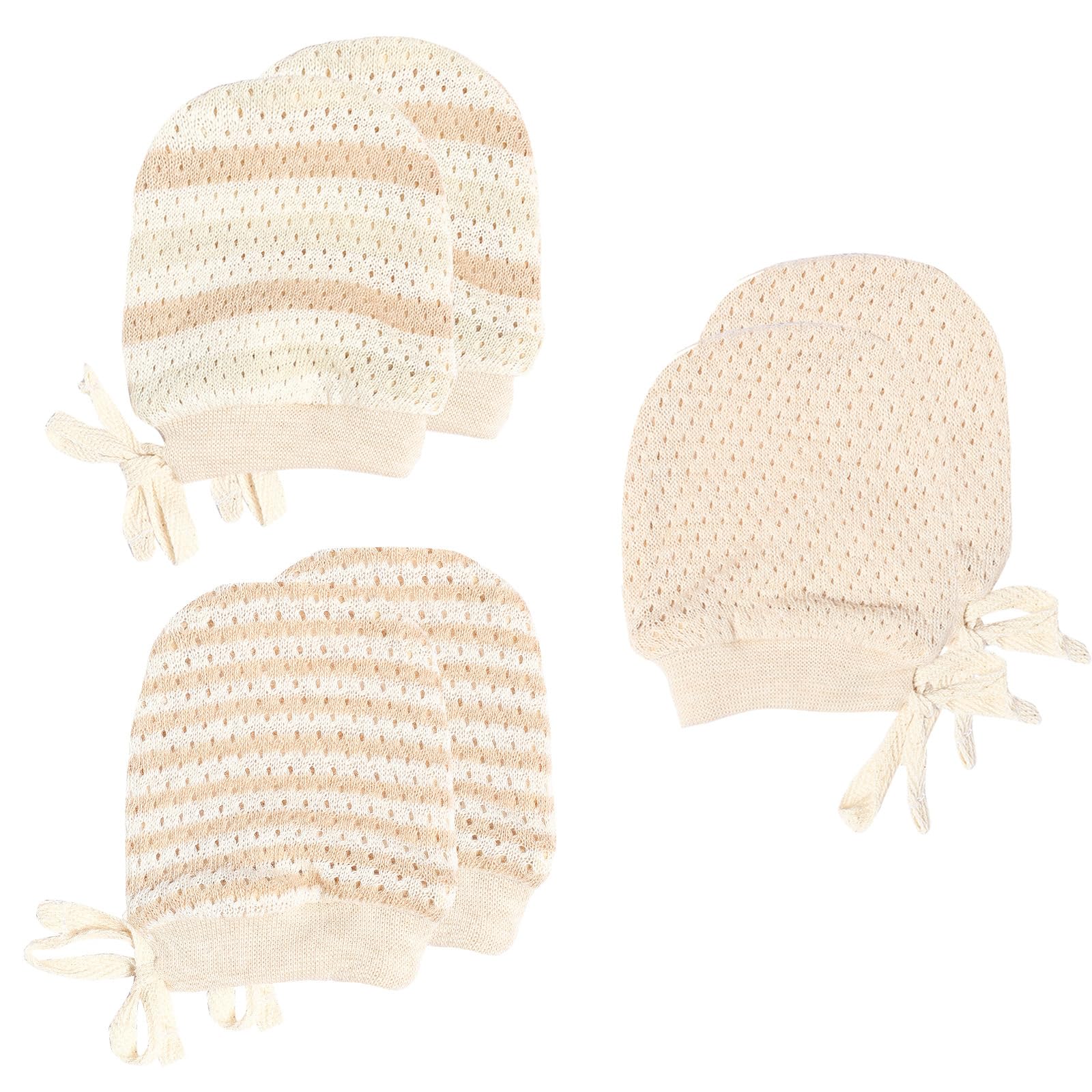 MOMSMENU Newborn Mittens No Scratch baby mitts with string 3 Pack 0-12month