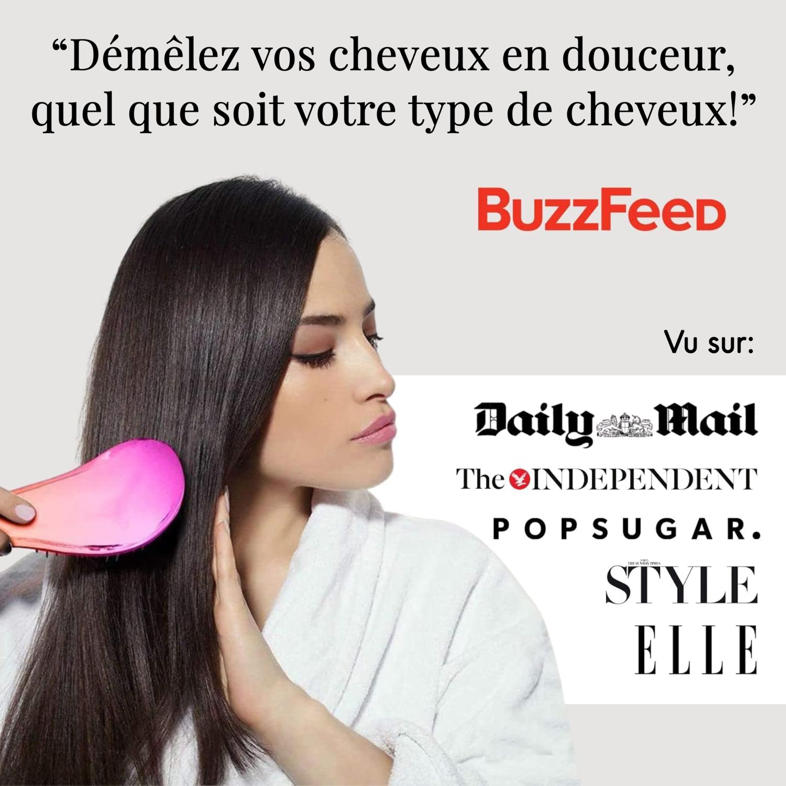 Lily England Brosse à Cheveux Démêlante, Superbe Qualité Salon Coiffure - La Meilleure Brosse pour les Cheveux Fins, Épais, Bouclés, Secs ou Humides et les Enfants (Rose/Orange, Paquet de 1)