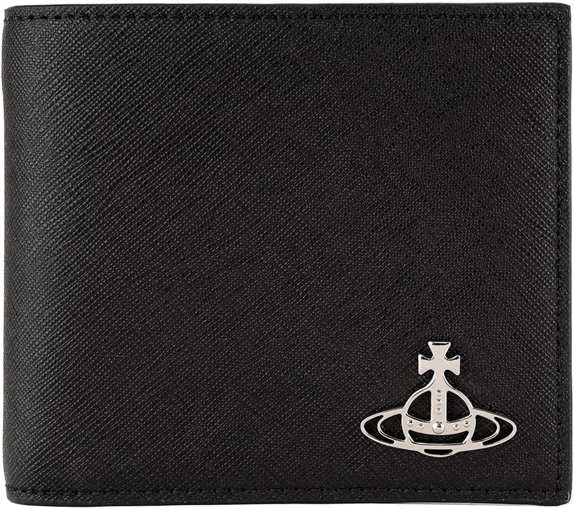 [ヴィヴィアンウエストウッド] 二つ折り財布 51010016 L001N SAFFIANO MAN WALLET WITH COIN POCKET メンズ N402LA BLACK ブラック [並行輸入品]