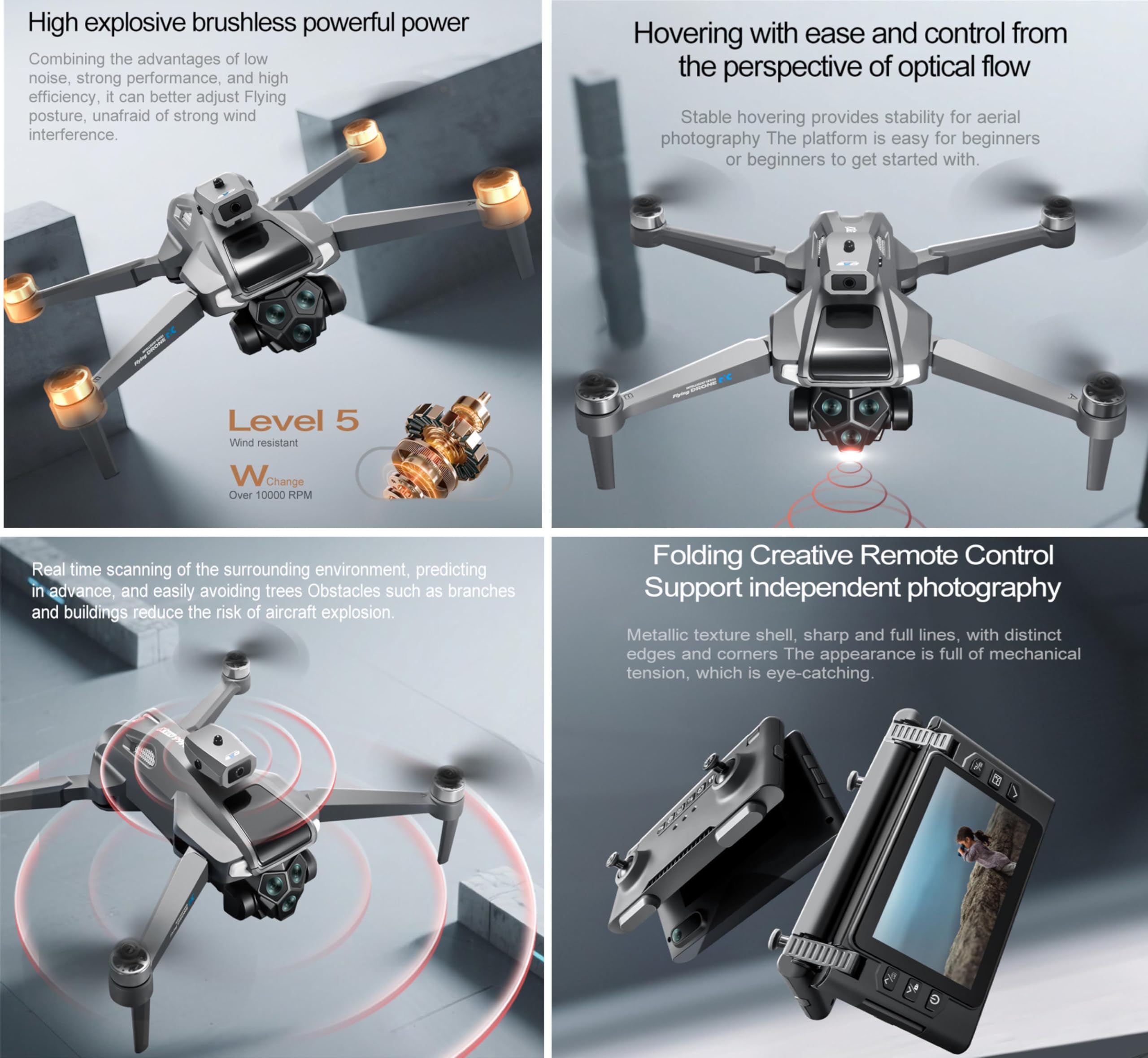 Dron 8K HD z pilotem zdalnego sterowania z ekranem fotograficznym Silnik bezszczotkowy Profesjonalny czterowirnikowy helikopter UAV Prezenty