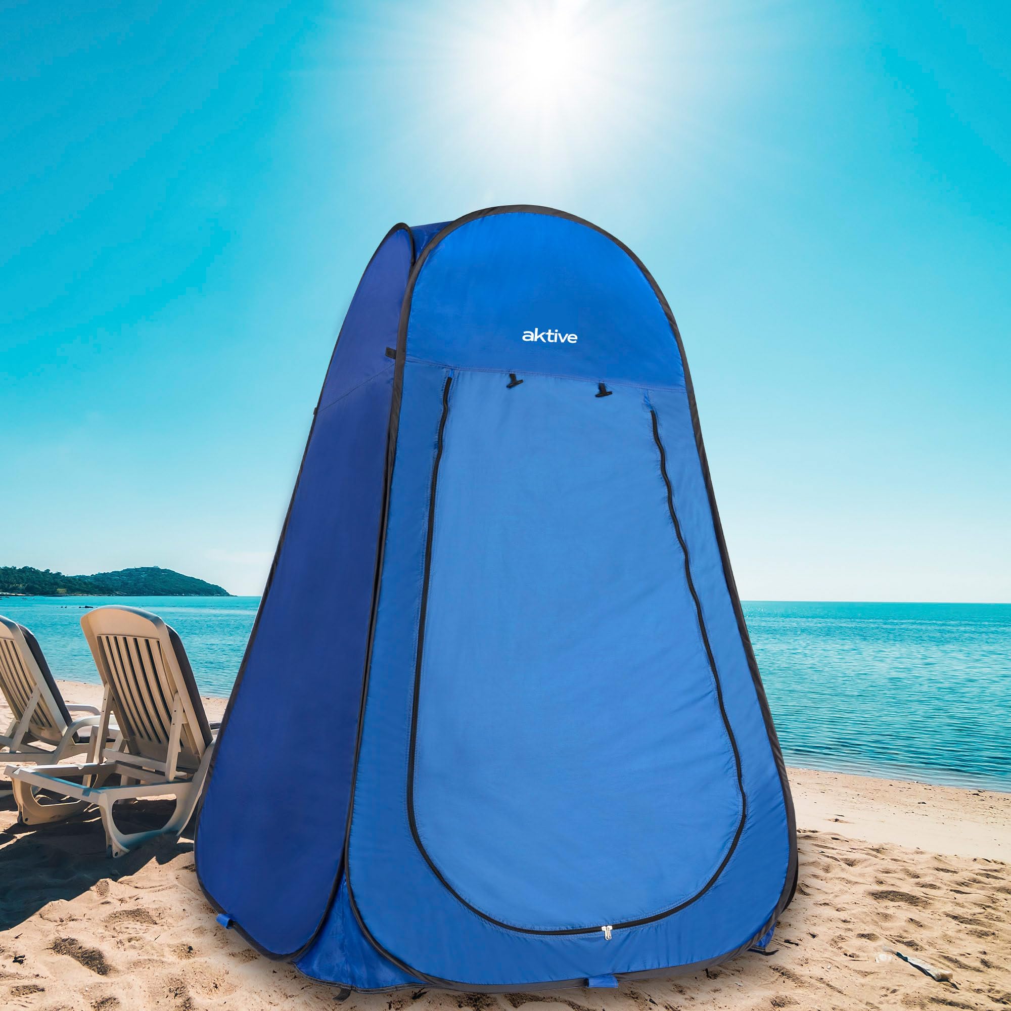 AKTIVE Tenda da campeggio con doccia e spogliatoio 120x120x185 cm, Pieghevole, Impermeabile