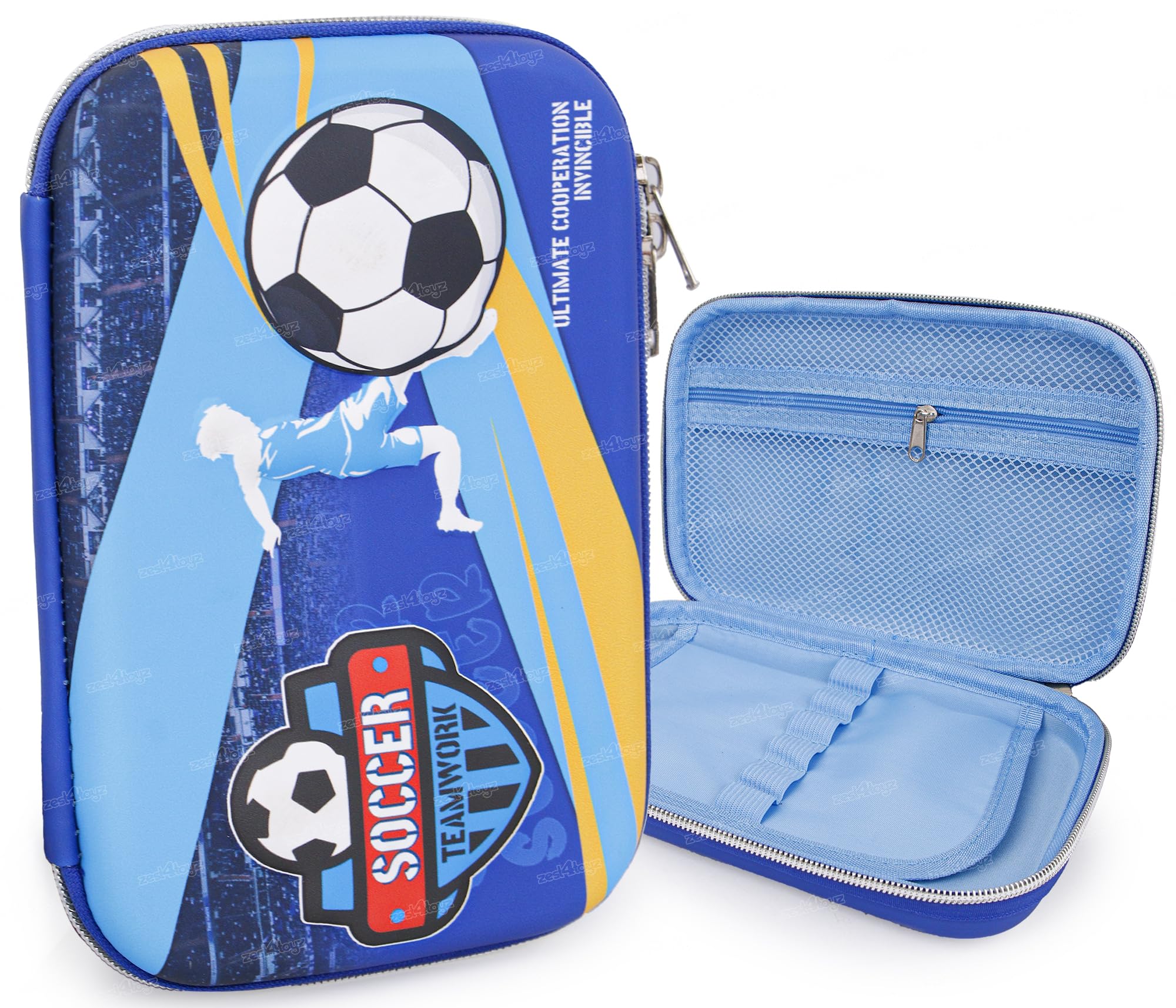 Zest 4 Toyz Pencil Pouch for Kids Large Capacity Soccer Design Pencil Box Case for Girls & Boys (B0D1GQTHC3) Amazon Price History, Amazon Price Tracker