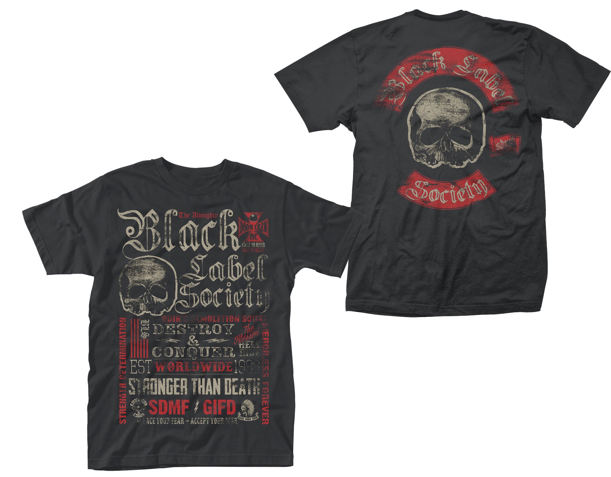 Black Label Society Stronger Than Death Rock Official Tee T-Shirt Mens Unisex (Medium)