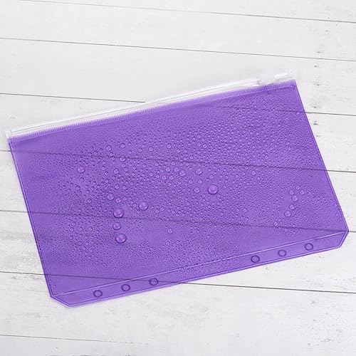 Miniatura 7 de 24 bolsillos A5 con 6 agujeros con cremallera para efectivo, tarjetas de identificación, tarjetas de crédito, 8 colores