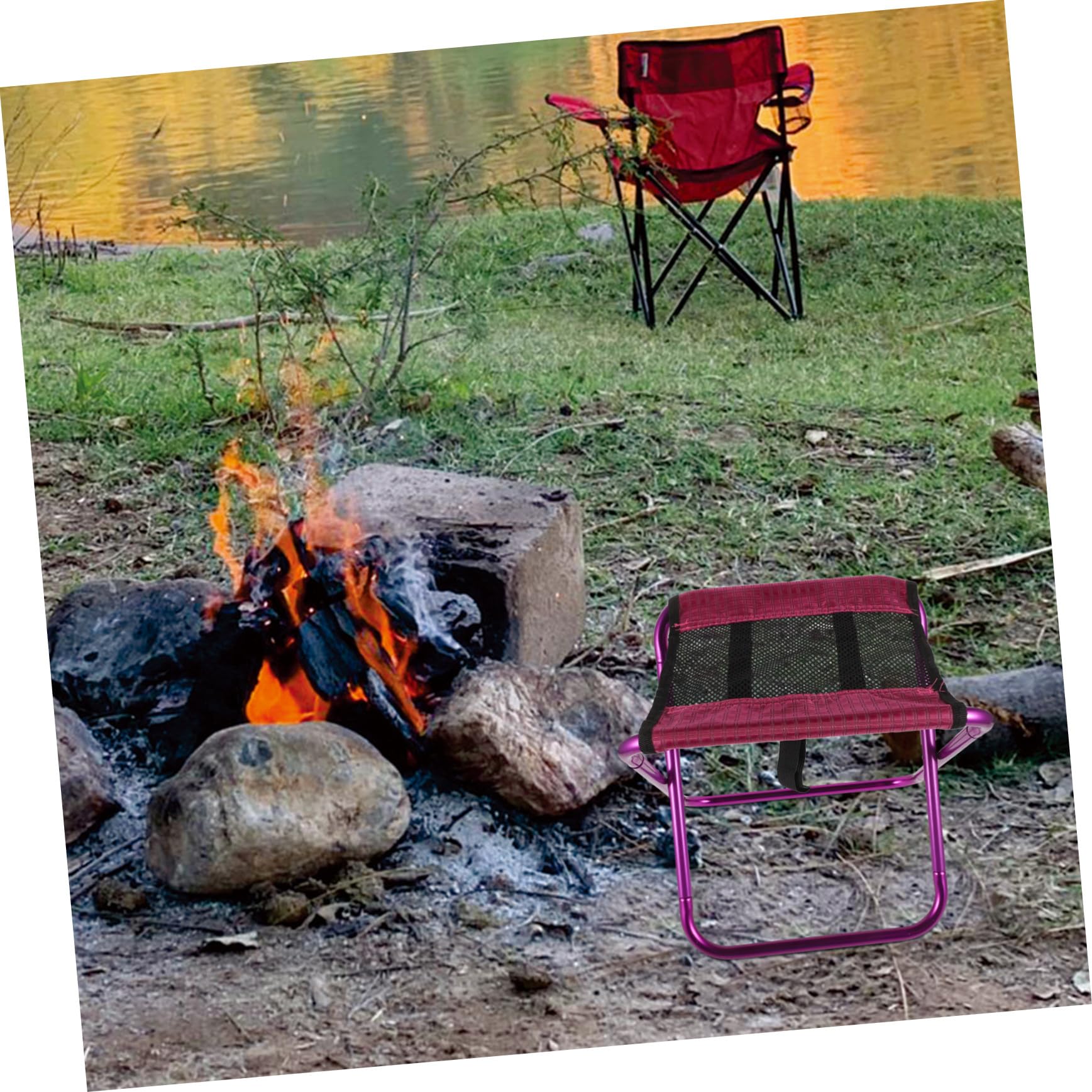 TOYANDONA Tabouret Pliant Extérieur Léger Tabouret de Camping Portable pour Randonnée et Activités de Plein Air