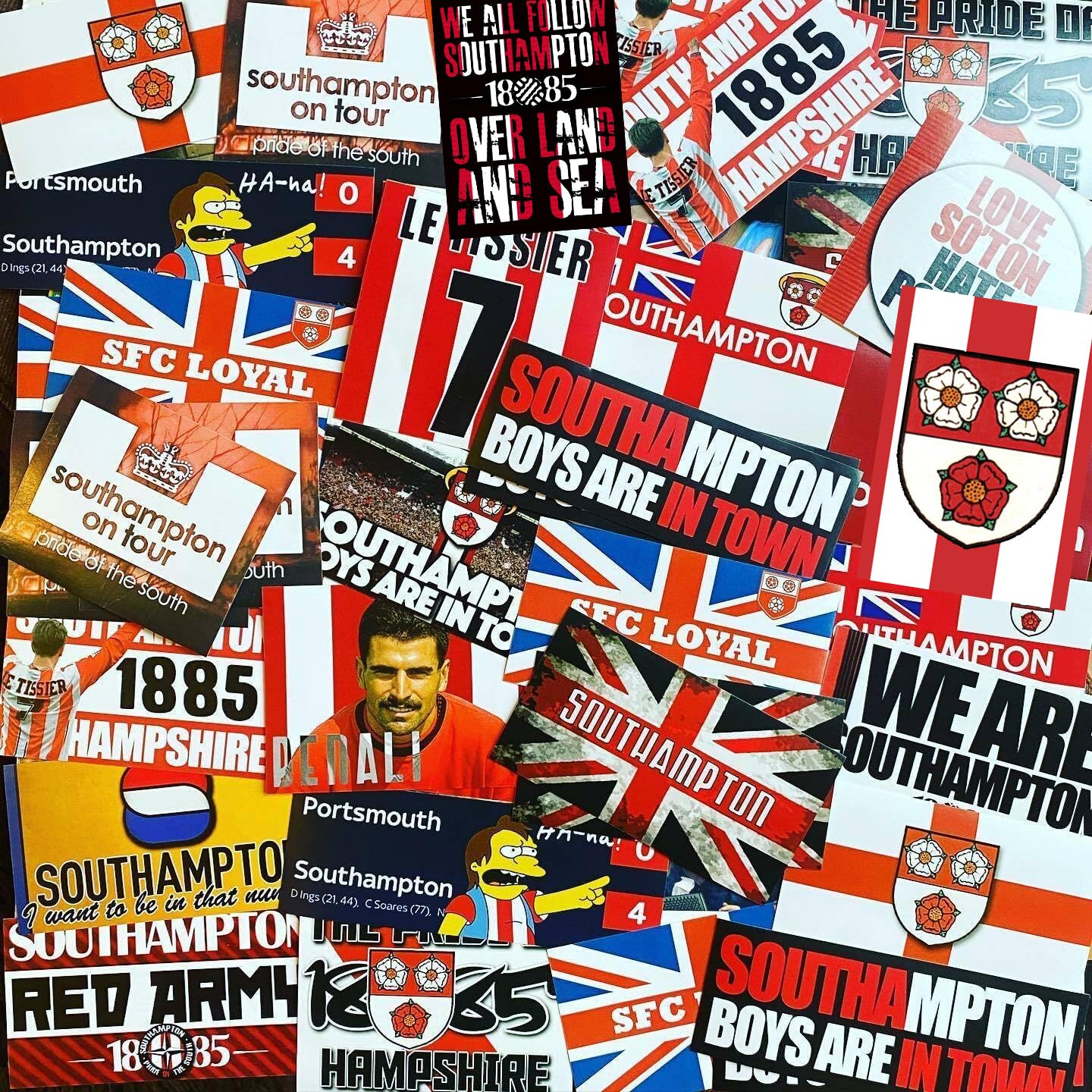100 x Stickers for Southampton Fans - Inspired by SFC Ultras Saints Scarf Flags Banners