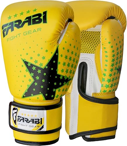 Vista 46 de Farabi - Guantes de boxeo para niños, para Muay Thai, Kick Boxing, entrenamiento, MMA, saco de boxeo Rojo