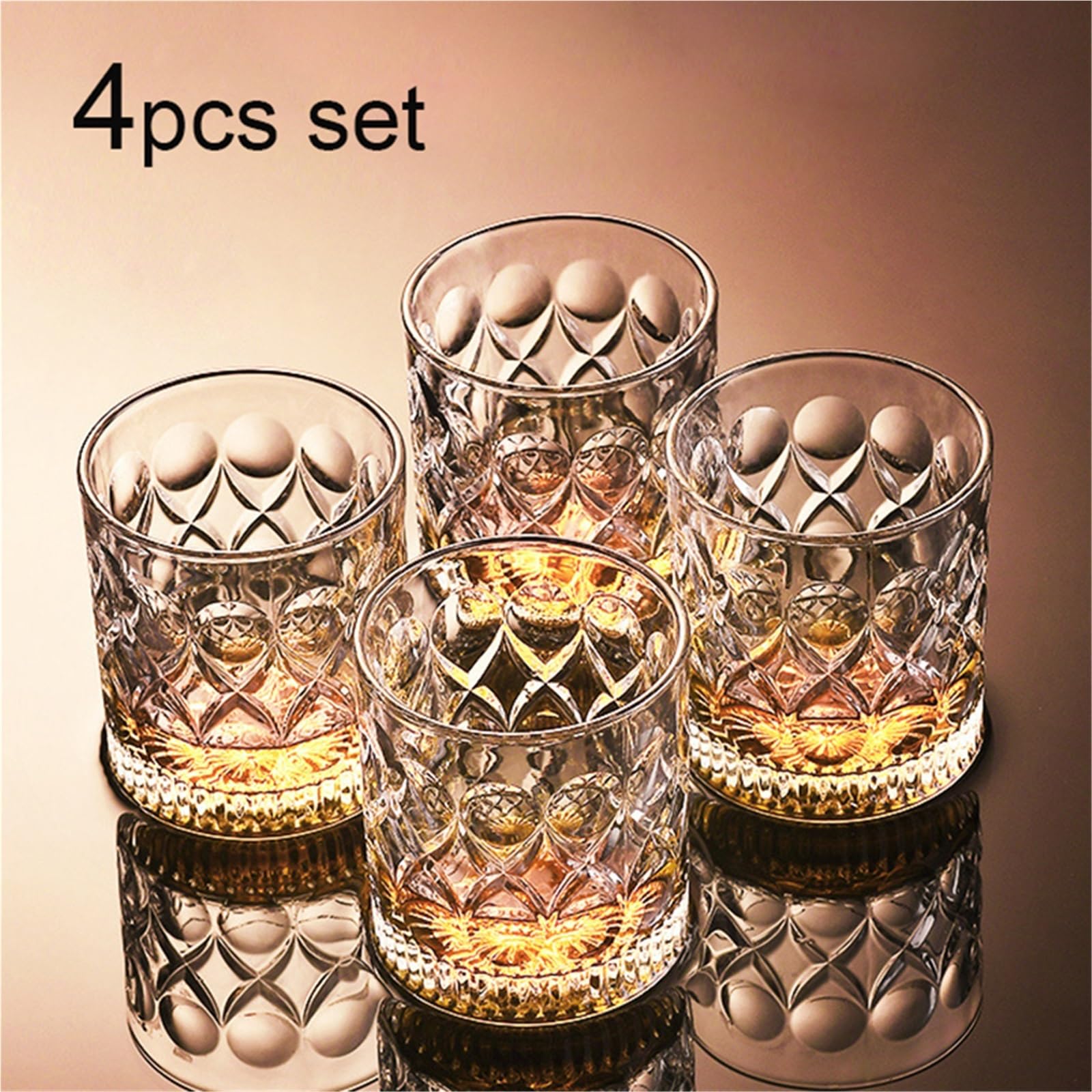 Kristallgläser Weingläser-Set, 360 ml, Trinkgeschirr, Glasbecher, Bar, klassisches Kristallglas, transparent, Bierbecher, Retro, einfarbig, Reliefbecher