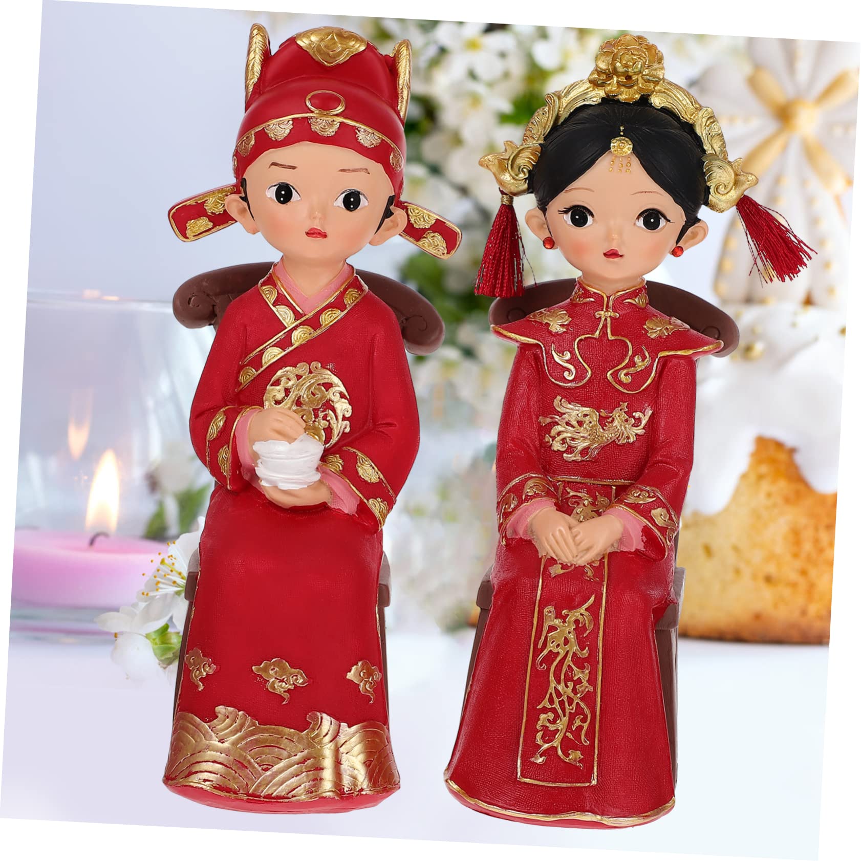 TOPBATHY 3 Ensembles Ornements de Mariage Wedding Decorations Home Decor Décoration d'intérieur décorations de gâteaux pour Les Jeunes mariés décoration Artisanale en résine