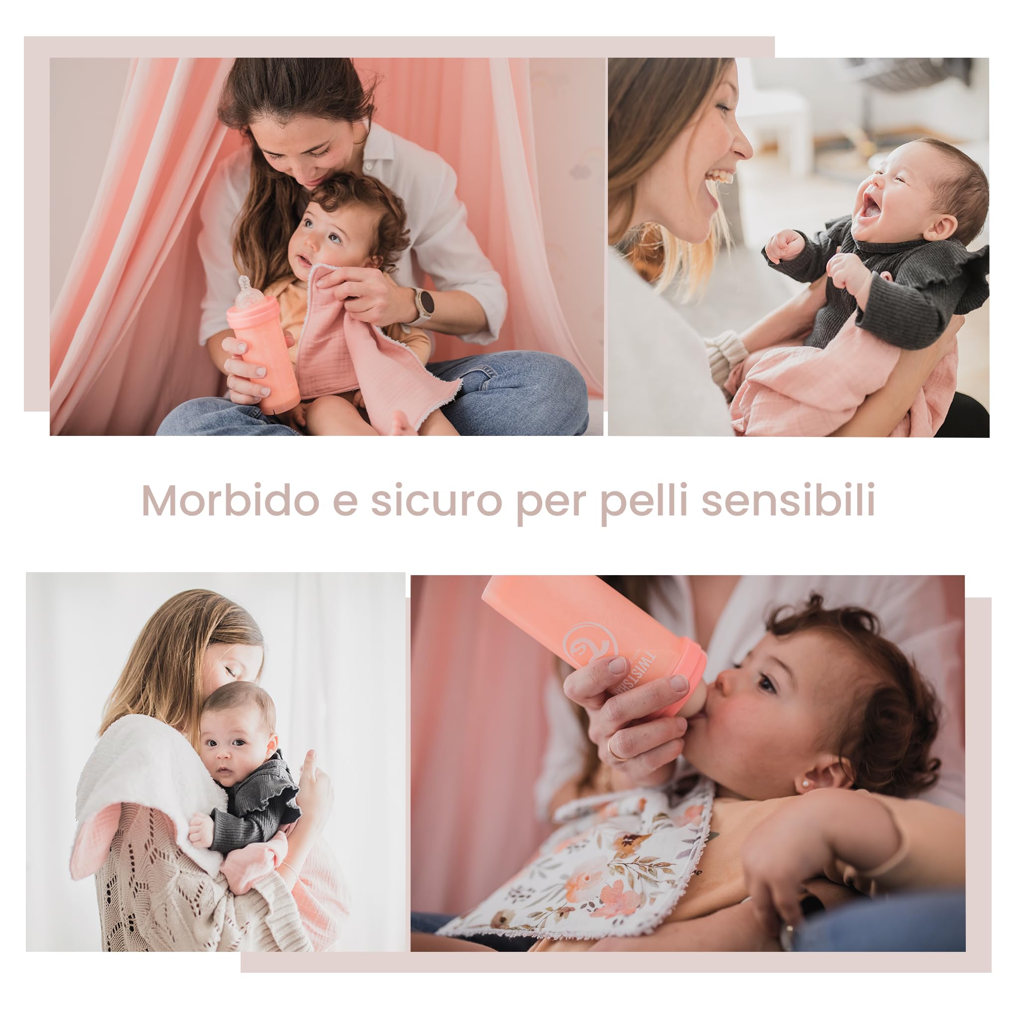 MIMUSELINA Confezione da 3 Mussole Neonato Cotone e Spugna Doppio Strato 21x30 cm OEKO-TEX®