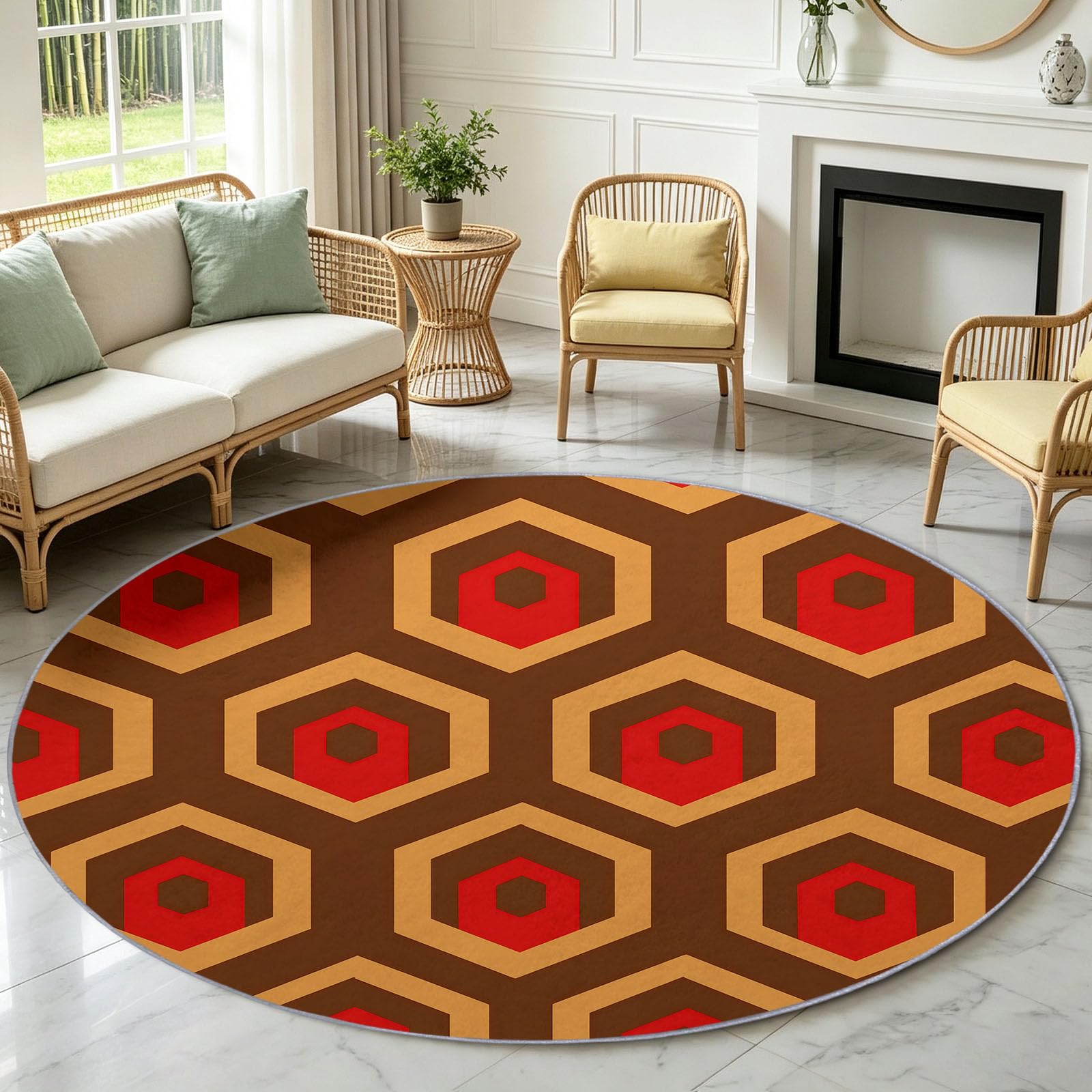 Générique Tappeto rotondo Cinese Retro Pavone Fiori 180 cm Tappeto Antiscivolo Lavabile in Lavatrice a pelo corto Morbido Tappeto Soggiorno Ingresso Scendi Soggiorno Ufficio Carpet