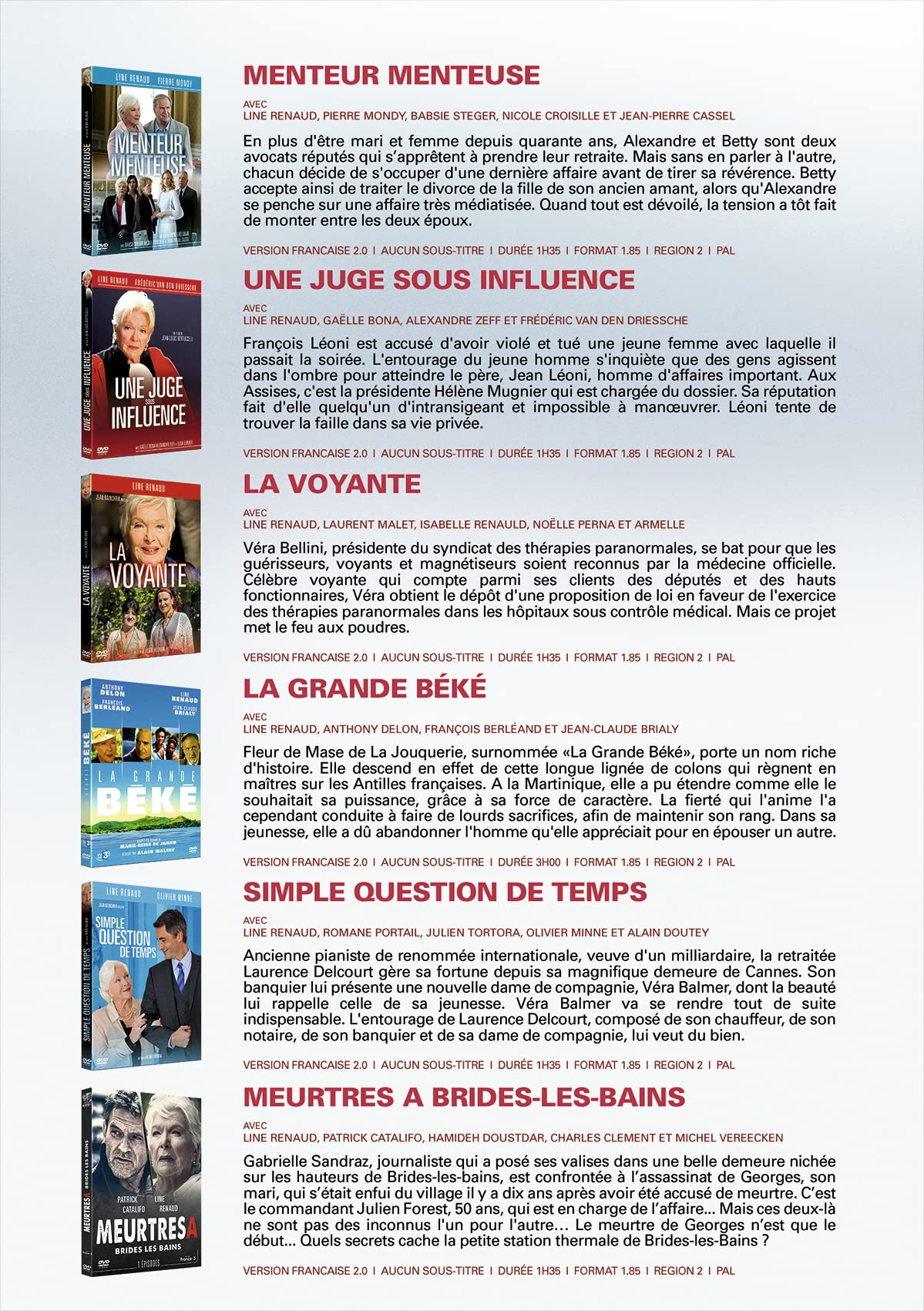 Line Renaud : Ses plus grands rôles à la télévision - Coffret 6 films