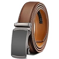 BULLIANT Cintura Uomo, Cintura Pelle Uomo Cricchetto Automatica Fibbia 35mm,Trim Regolabile per Adattars,Mattone Rosso2541,125cm/36