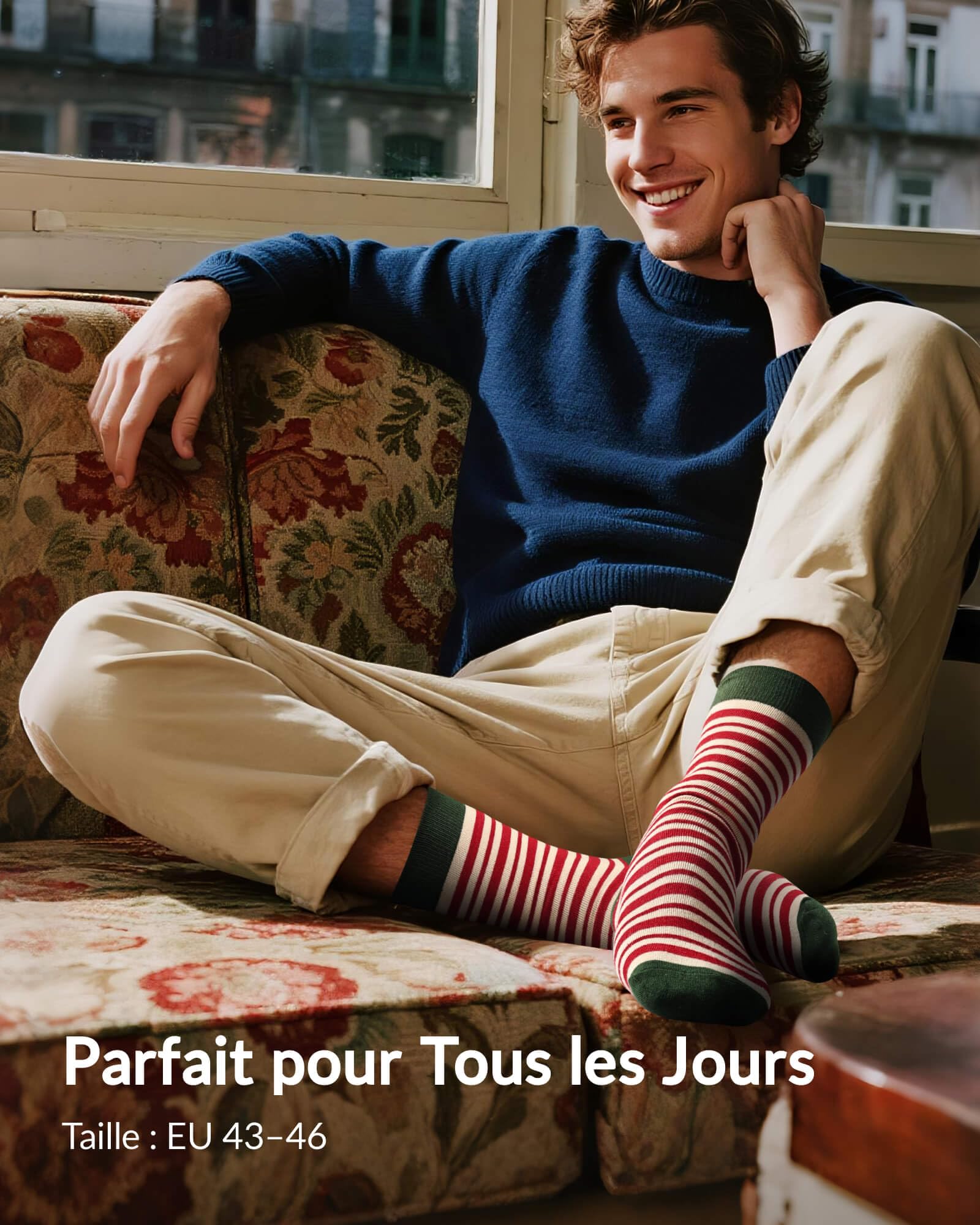 Moyel 12 Paires Calendrier de l Avent Chaussettes 43-46 Calendrier de l'avent 2025 Homme Original Calendrier Avent Creatif Adulte Idee Cadeau Noel pour Mari Père Frère