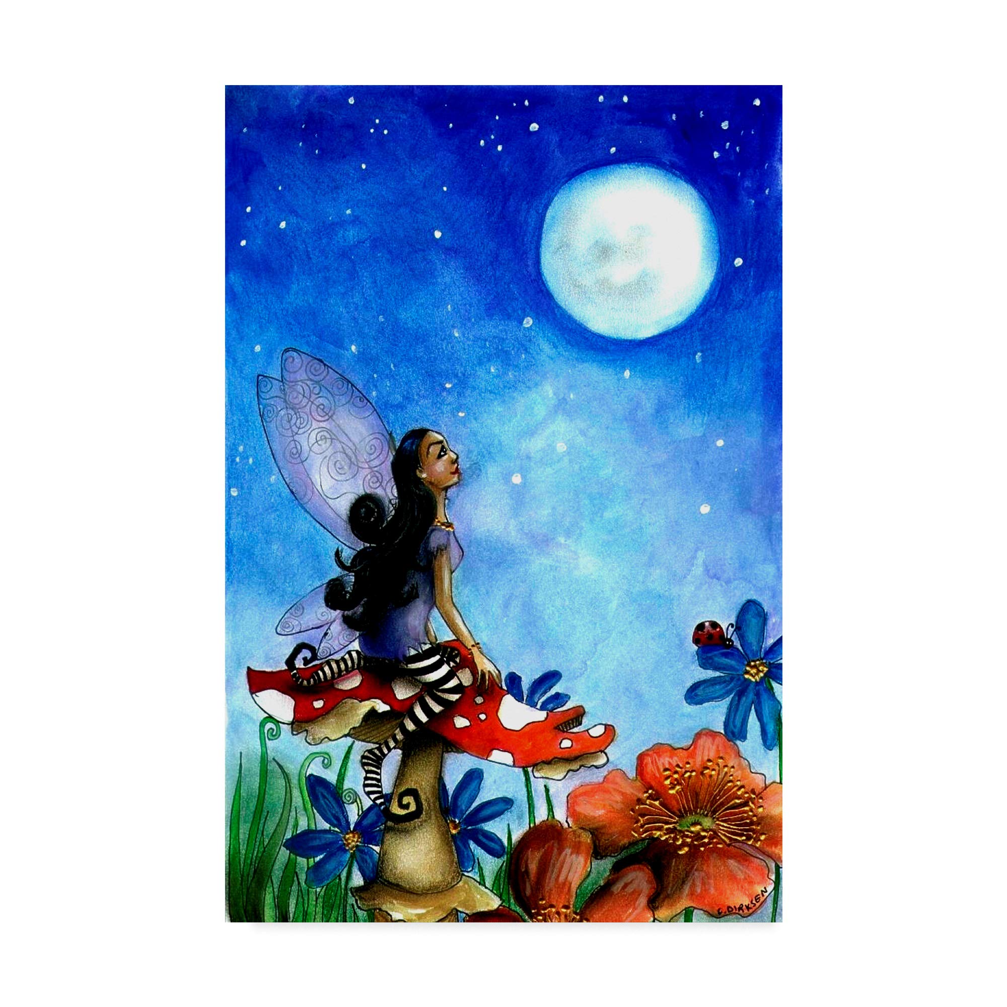 Trademark Fine Art Fairy On A Toadstool by Cherie Roe Dirksen, 12x19-Inch Fine Art, Multicolor