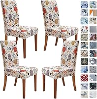 Vista 26 de SPRINGRICO Juego de 4 fundas para sillas de comedor, fundas elásticas para sillas de comedor, de elastano lavables, fundas para sillas Parsons