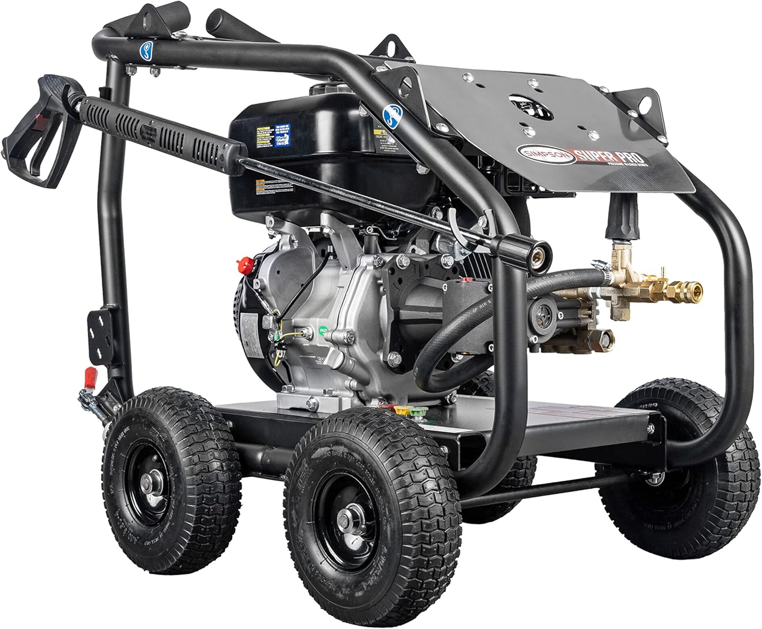 Simpson Cleaning 4400 PSI Gas Pressure Washer, 4.0 GPM Power Washer for Industrial Use, CRX 420 Engine, 50-Foot Steel-Braided Hose, SuperPro Roll-Cage, 49-State (SW4440SCDM)