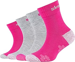 Skechers 4PPK Wm Mesh Ventilation Glow Socks SK41091-4541 - Calcetines deportivos para niña, color gris, rosa, 39-42, Rosa., 39-42