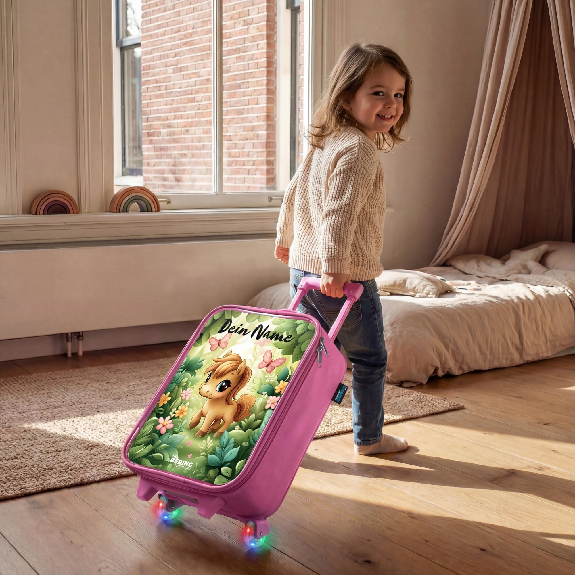 NoBoringSuitcases© Kinderkoffer Rosa Klein Personalisiert mit Name