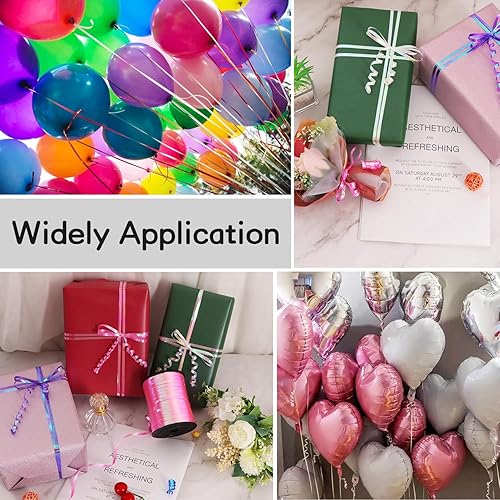 Miniatura 6 de Cinta rizadora de 500 yardas de color rosa claro de 0.197 in para envolver regalos, cinta delgada y rizada para manualidades, cuerda de globos,