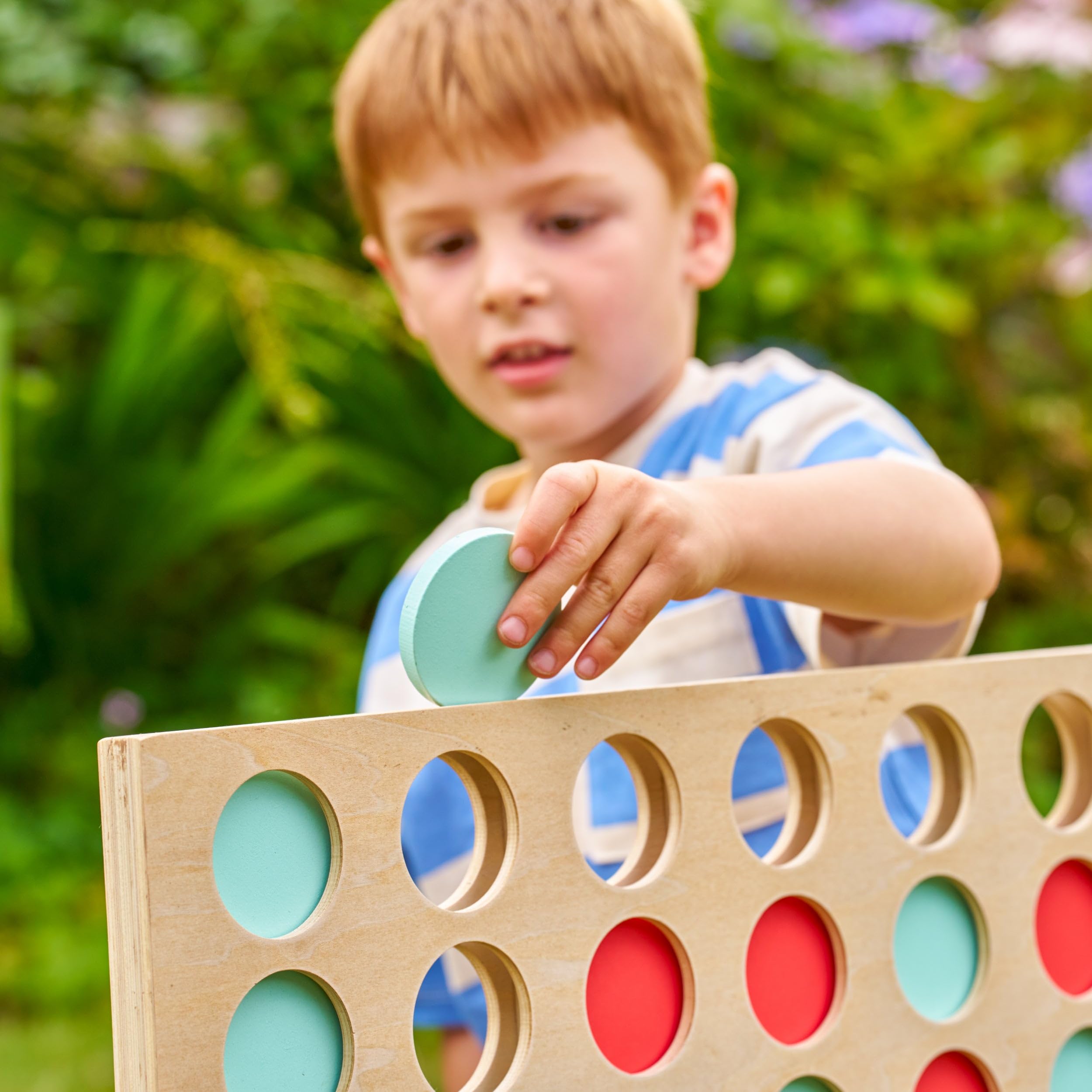 TP Toys Giant Wooden 4 in a Row Outdoor Garden Game for Kids Ages 3+ Fun 1-4 Player Giant Connect 4 Game for Indoor or Outdoor Play