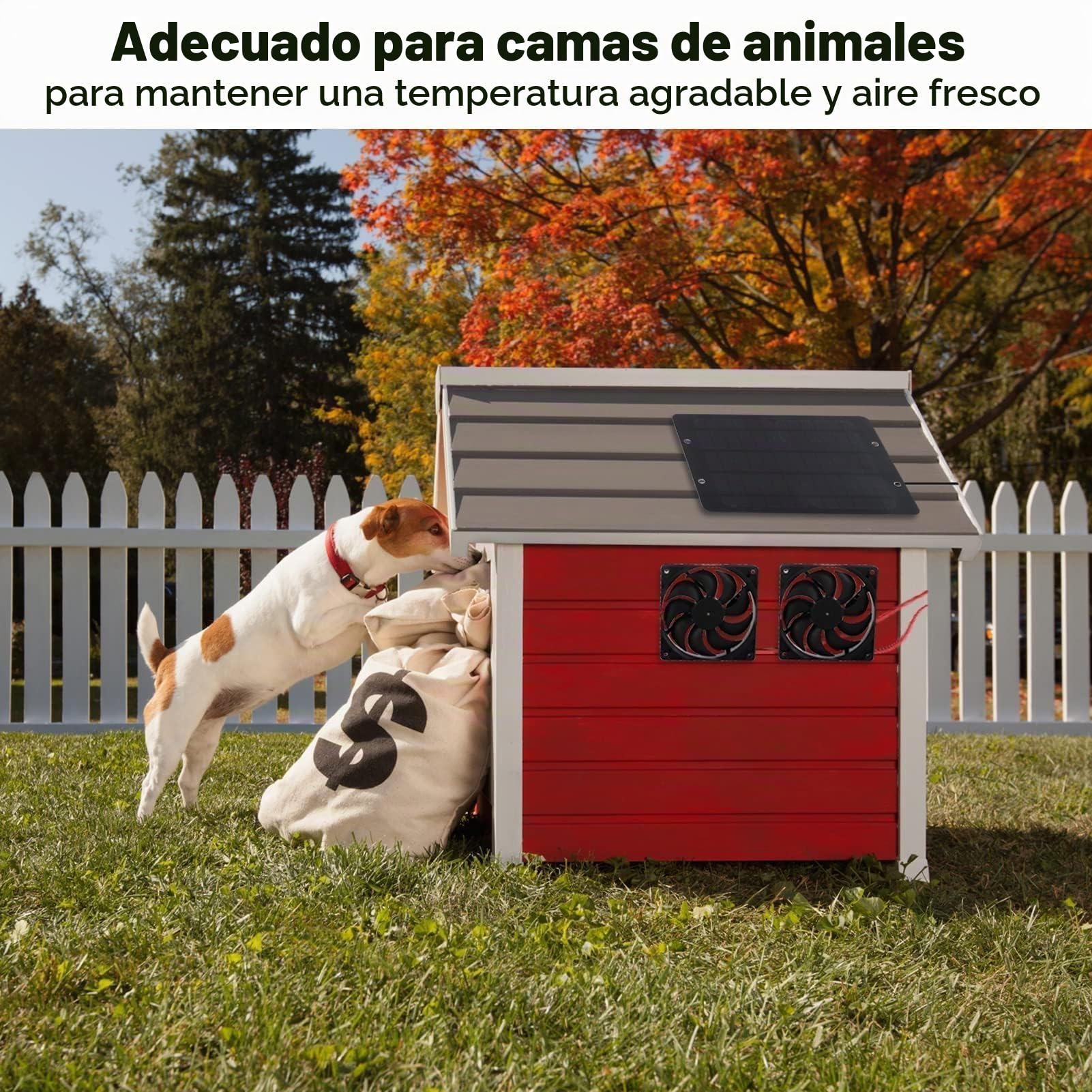 Agatige Kit De Ventilador De Panel Solar, Mini Doble Ventilador De Escape Solar Impermeable, Ventilador Solar Para Exterior Doble Equipo Para Invernaderos, Gallineros, Cobertizos Y Casas De Mascotas
