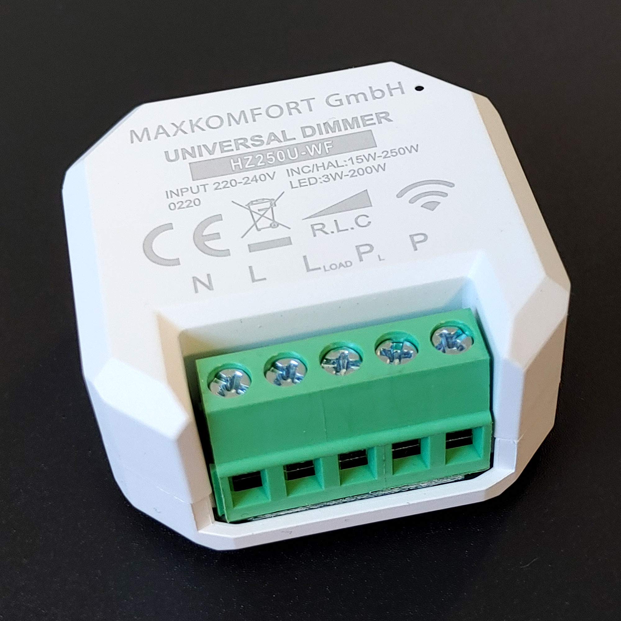 SMART Dimm-Schalter Dimmer Modul unterputz Lichtschalter R,L,C, WIFI universal LED 3-200 Watt | App Alexa und Google Steuerung möglich | LED 3-200W | per Wipptaster schaltbar