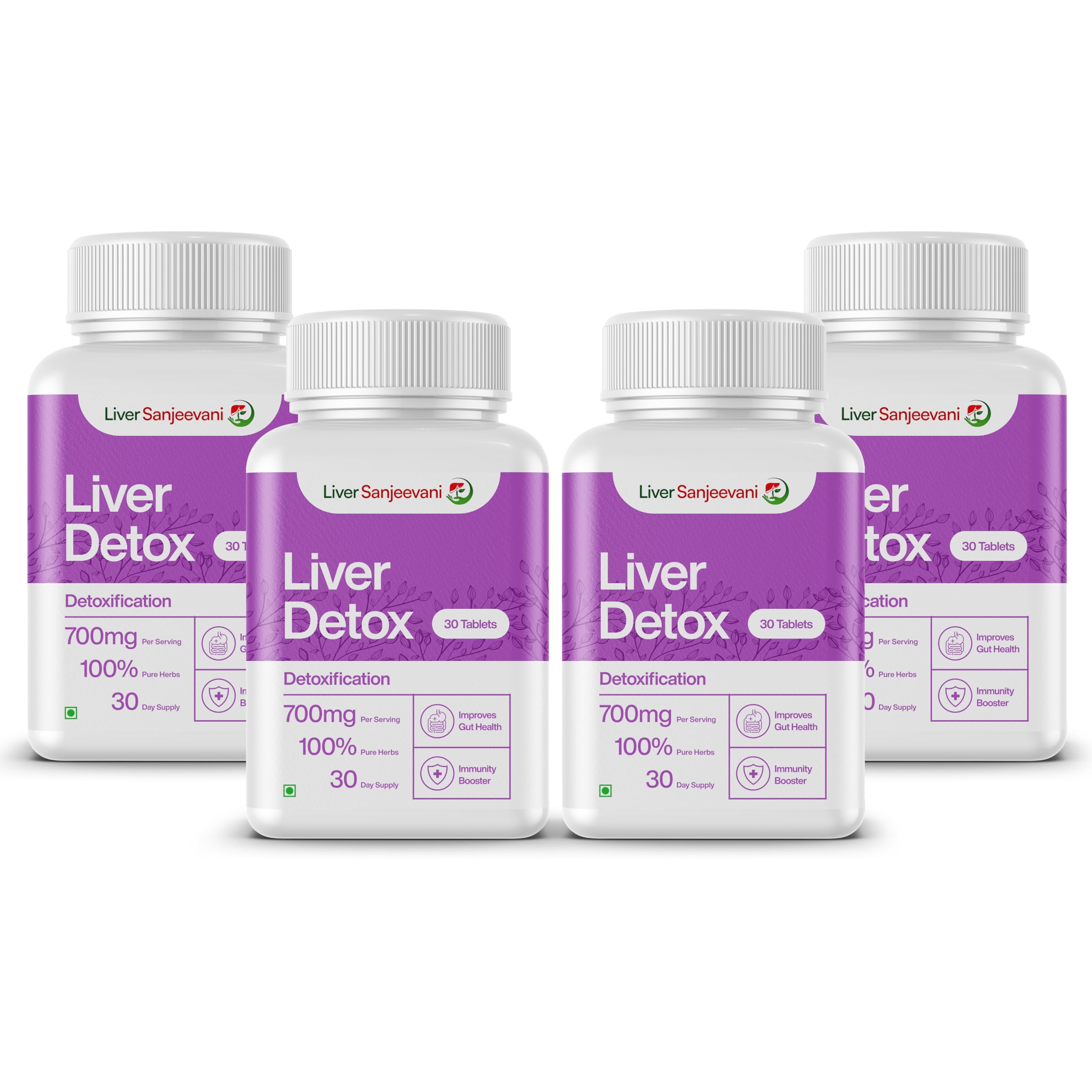Liver Sanjeevani - Ayurvedic Medicine, Liver Detox Supplement for Liver Care, Pure Ayurvedic Formulation with 11 Potent Herbs | 30 liver detox capsules (Pack of 4)