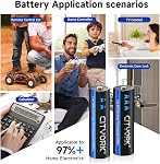 CITYORK Remboursé AA AAA Batteries avec chargeur, 4AA 3000mAh & 4AAA 1100mAh Batterie rechargeable avec 8 Bay Charger avec LED Indicateur charge rapide pour NiMH NiCD Remboursé AA AAA Piles