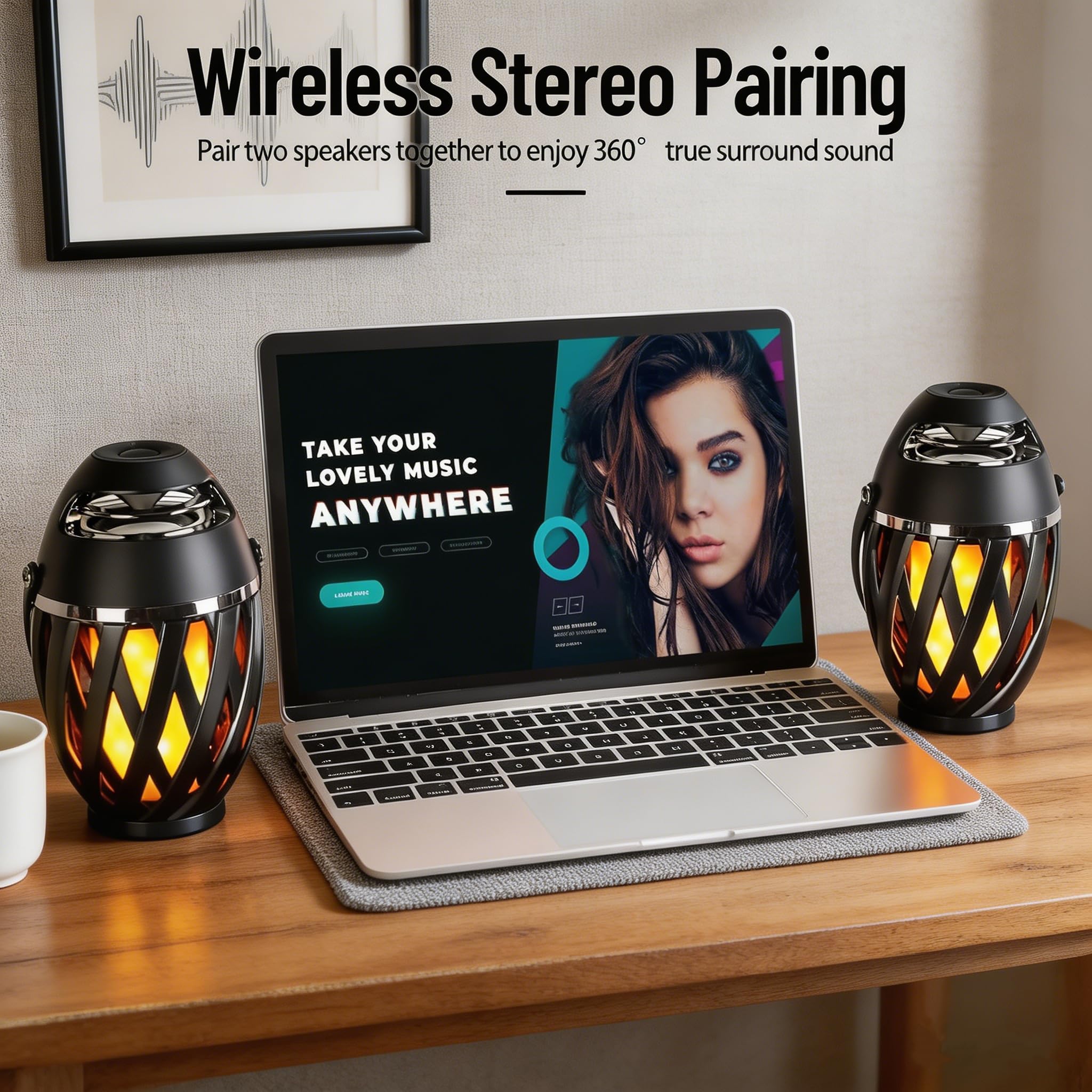 Altoparlanti Bluetooth da esterno impermeabili senza fili, regali di compleanno per uomini papà, luce ambientale a LED, accessori da campeggio, regali unici per lui, marito, fidanzato, papà