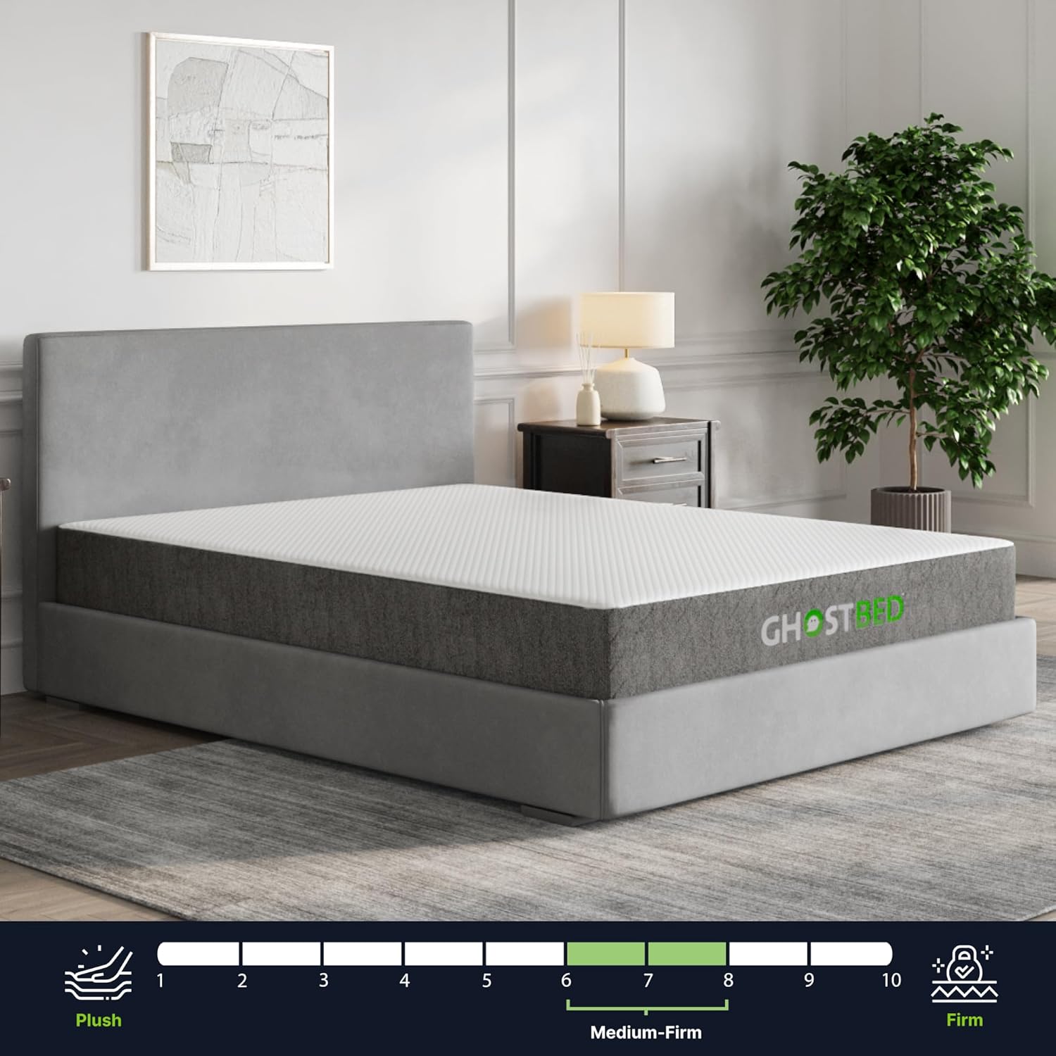 GhostBed Classic 11 Inch Memory Foam & Latex Mattress - Medium-Firm Feel, Made in The USA, Full