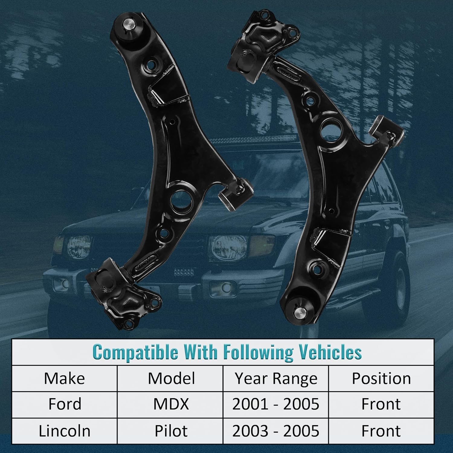 8pc Front Lower Control Arm Tie Rod Sway Bar Link Kit, Compatible with 2007-2014 Ford Edge & Lincoln MKX, Driver Passenger Side Suspension Replaces K620487 K620486 K750159 ES800473