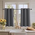 RYB HOME Bathroom Window Curtains - Super Soft Blackout Privacy Curtains for Baby Nursery Bedroom Basement Garege Workshop Kitchen Dining Living Room, W 29 x L 30, Lilac, 2 Pcs