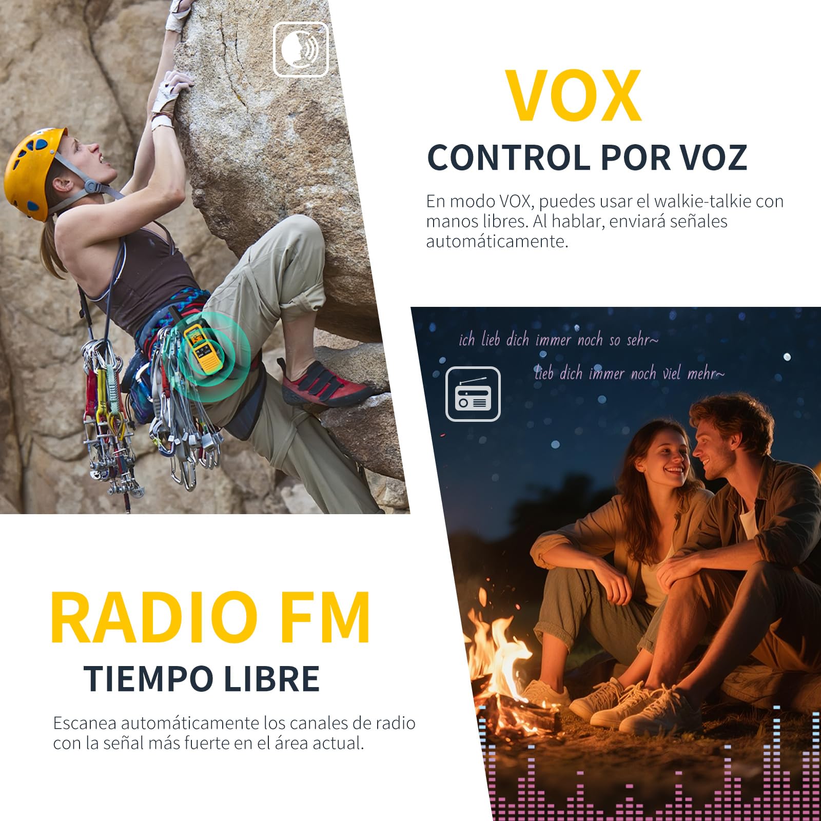 Gaswei G2Pro Walkie-Talkies Profesionales, 2 Unidades - IP67 Impermeable y Flotante, Largo Alcance, SOS, Radio FM, Color Amarillo​ — view 8