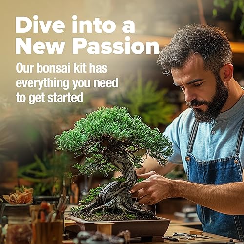 Miniatura 5 de HOME GROWN Kit de árbol bonsái - Cultiva 4 tipos de bonsái en interiores con kit completo de iniciación que incluye macetas, pellets de turba y guía