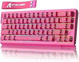 ATTACK SHARK X68HE ラピットトリガー ポーリングレート8000Hz対応 RT0.01mm 8000hz RGB 有線USB 磁気スイッチ 0.125msディレイ ゲーミングキーボード ダブルPBTキーキャップ デッドゾーン調整機能 ホットスワップ可能(ローズレッド)